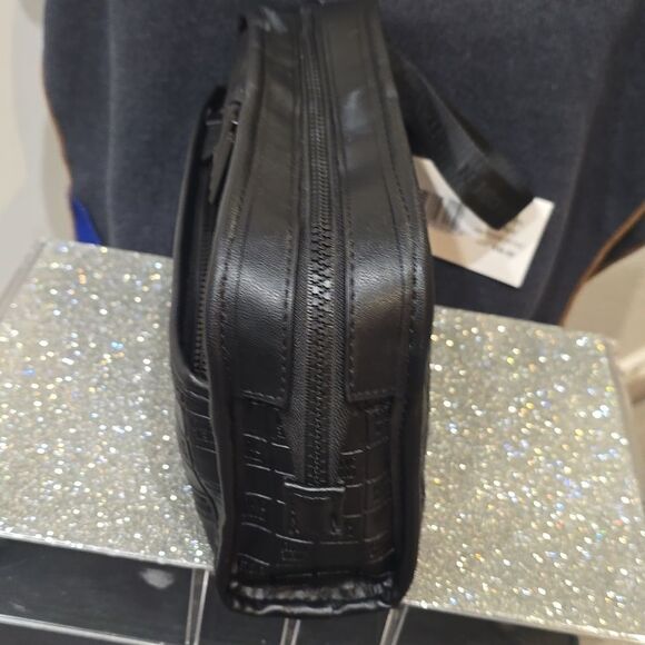 Steve Madden Block Logo Embossed Envelope Pouch- Black - Picture 6 of 8